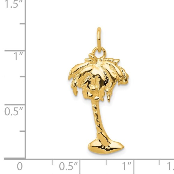 14k Palm Tree Charm - Picture 2 of 4